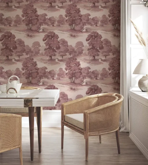 Westbury Forest Sherwood Glade Wallpaper - Merlot