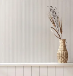 Westbury Forest Ticking Stripe Wallpaper - Light Grey