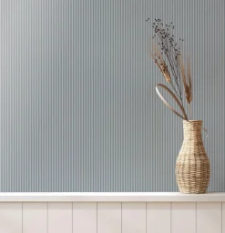 Westbury Forest Ticking Stripe Wallpaper - Blue