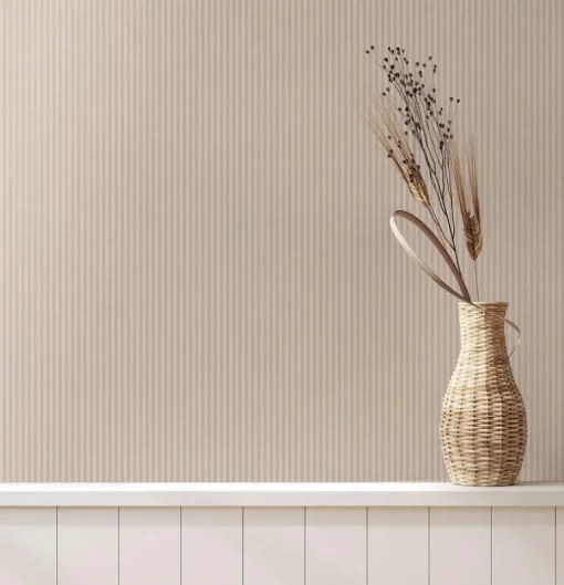 Westbury Forest Ticking Stripe Wallpaper - Beige