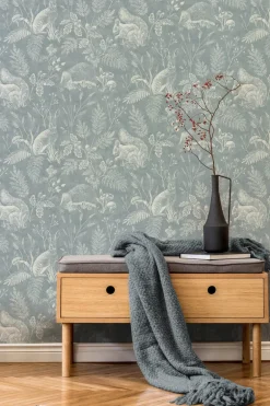 Westbury Forest Woodland Toile Wallpaper - Blue