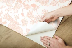 Wildlife Botanical Bunnies Peel & Stick Wallpaper - Pink