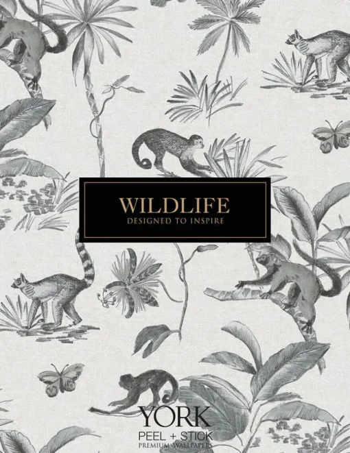 Wildlife Botanical Bunnies Peel & Stick Wallpaper - Pink