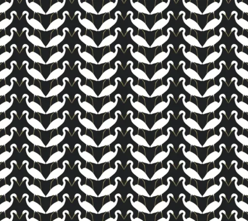 Wildlife Elegant Birds Peel & Stick Wallpaper - Black