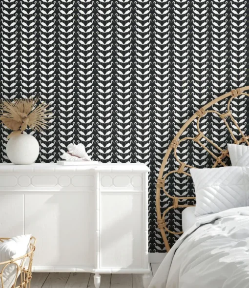 Wildlife Elegant Birds Peel & Stick Wallpaper - Black