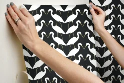 Wildlife Elegant Birds Peel & Stick Wallpaper - Black