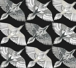 Wildlife Feather Flight Peel & Stick Wallpaper - Black