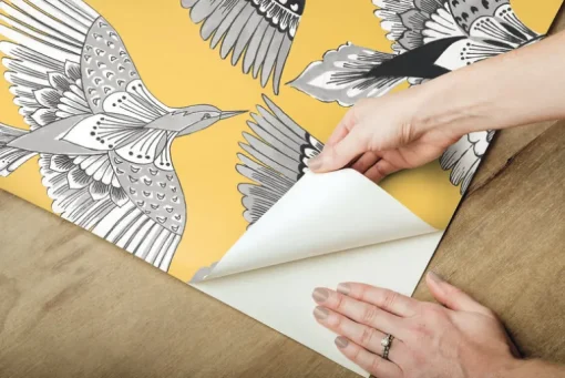 Wildlife Feather Flight Peel & Stick Wallpaper - Yellow