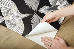 Wildlife Feather Flight Peel & Stick Wallpaper - Black