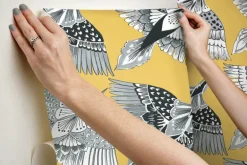 Wildlife Feather Flight Peel & Stick Wallpaper - Yellow
