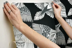 Wildlife Feather Flight Peel & Stick Wallpaper - Black