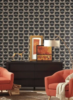 Wildlife Reclining Cheetahs Peel & Stick Wallpaper - Black