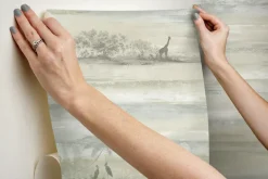 Wildlife Savanna Sunset Peel & Stick Wallpaper - Light Brown