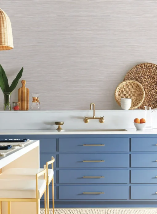 York Natural Digest Grass Roots Wallpaper - Warm Gray