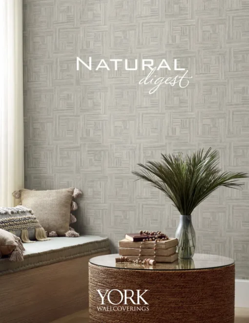 York Natural Digest Tasar Silk Wallpaper - Purple